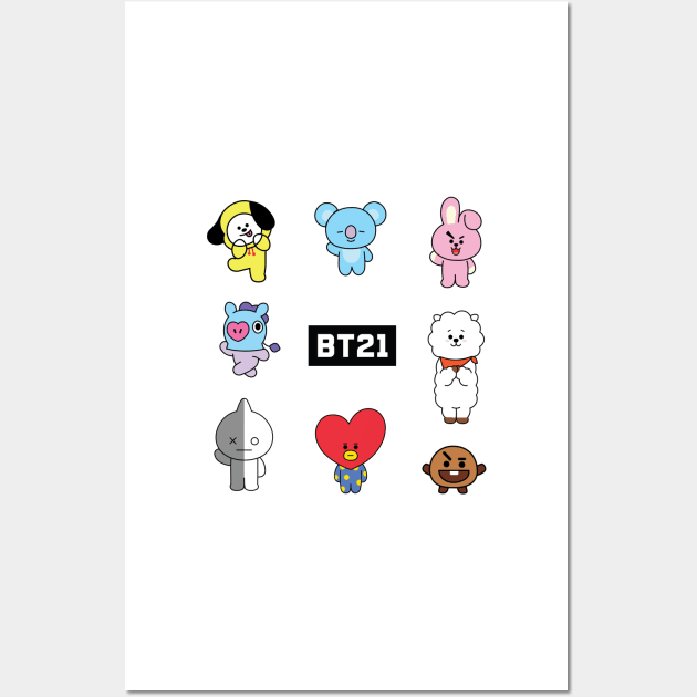 BT21 (all members) Wall Art by luluartAneesha